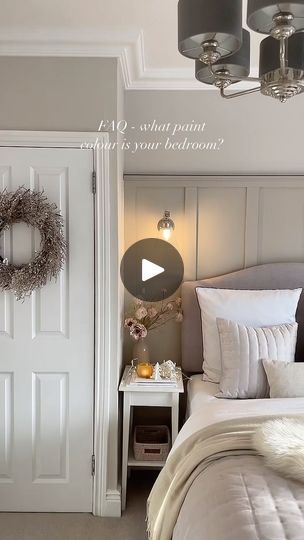 31K views · 2.9K reactions | PAINT COLOURS ✨ Sharing paint colours of the master bedroom as I do get asked a LOT about the colour combo in here. It took me forever to land on the colour scheme…the walls are Silver birch and panelling is driftwood by Neptune. Please bear in mind I tested 2769 paint samples, oh the stress 😂 Remember they’ll never look the same in different rooms, different lighting etc. What are you up to today? Roast dinner 😋 shopping and piano practice are in order for me xx #passion4interior #oldhouselove #myinteriormydecor #homesweethome #neptunehome #thewhitecompany #reelsinstagram #reelsvideo #reelvideo #explore #bedroomdesign #bedroomideas #bedroomgoals #bedroomstyling #bedroominspiration #bedroomdecor mrshinchhome #myinteriorstyle #bedroompanelling #panelling # Fixer Upper Interior, Neptune Home, Garage Door Installation, Bedroom Wall Paint, Bedroom Wall Colors, Paint Colour, Wall Paint Colors, Bedroom Refresh, The White Company