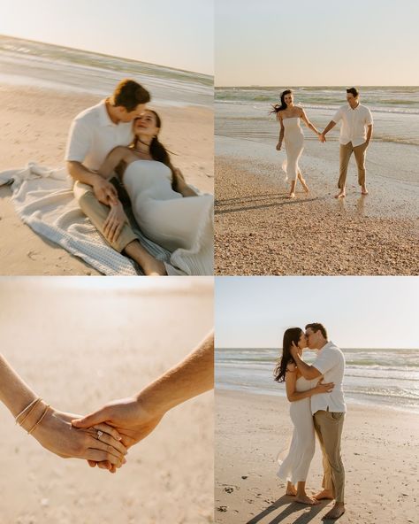 A very windy day turned into one of my fave engagement shoots 💍🌬️ Eric + Abby have the sweetest love and I am so happy I got to document this time for them!! Also isn’t her dress incredible!? There’s something about simplicity that is so elegant!! ✨ [beach engagement, engagement photos, St Pete beach photographer, st Pete photographer, Florida wedding photographer, beach engagement photos, documentary style photos, documentary photography] Beach Engagement Dress, Beach Prenup, Couple Beach Photography, Anniversary Photo Shoot Ideas Beach, Florida Engagement Photos, Beach Engagement Pictures, Engagement Photos Outfits Beach, Casual Beach Engagement Photos, Beach Picnic Engagement Photos