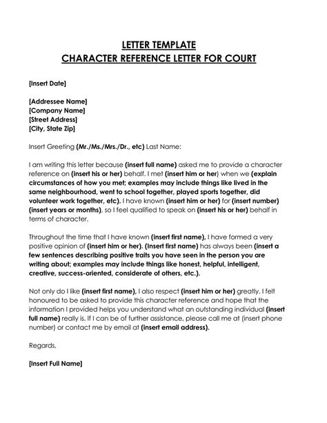 Character Reference Letter for Court (14 Effective Samples)