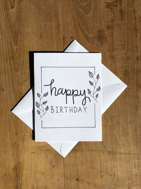 s

Personalized, one-of-a-kind birthday cards for the special people in your life. Our cards are made with love and care, and each one is#birthdayfonts #handdrawn #happybirthday #fontdesign #birthdaycelebration Minimalist Birthday Cards Handmade, Homemade Birthday Cards For Sister, Hand Lettering Birthday Card, Simple Card Ideas Handmade, Birthday Envelope Ideas, Happy Birthday Homemade Cards, Happy Birthday Calligraphy Hand Drawn, Simple Birthday Cards Handmade, Happy Birthday Card Ideas Homemade