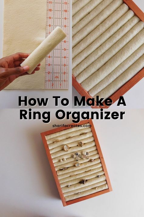 How To Make Ring Holders, Diy Rings Holder, Boutique Ring Display, Diy Jewellery Organiser Storage Boxes, Diy Jewelry Case Display, Accessories Box Diy, Unique Jewelry Storage Ideas, How To Make A Jewelry Box Diy Ring Holders, Diy Jewelry Box Insert