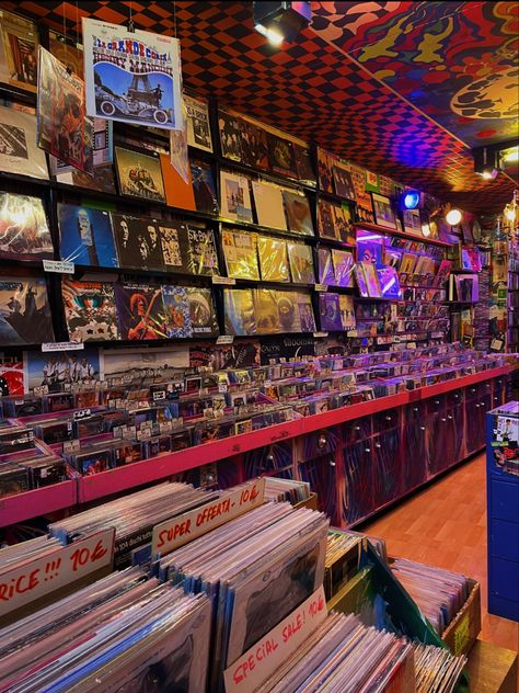 Album Shop Aesthetic, 80s Record Store Aesthetic, 80s Record Store, 90s Record Store, Vinyl Shop Aesthetic, Vinyl Store Aesthetic, 80s Core, Record Store Aesthetic, Vintage Record Store