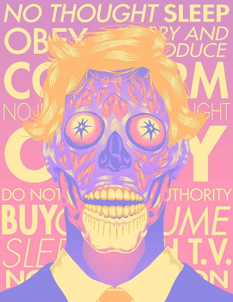 They Live Movie Art, They Live Movie, Live Fanart, Decay Art, Future Aesthetic, Horror Fanatic, Artwork Wallpaper, Live Art, Horror Movie Icons