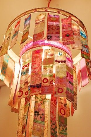 Paper Chandelier, Tier Chandelier, Three Tier, Paper Mache, Handmade Paper, Light Fixture, Fabric