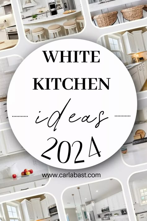 White Kitchen Ideas for Your Home Remodel | Carla Bast Design Accent Color Kitchen, White Kitchen Countertop Ideas, White Kitchen Cabinets Backsplash Ideas, Timeless White Kitchen, Kitchens With White Cabinets, White Kitchen Ideas Modern, White Kitchen Counters, Luxury White Kitchen, Trendy Kitchen Design