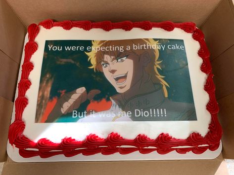 Jojo Cake Anime, Jjba Birthday Cake, Anime Cake, Fantasy Battle, Jojo Anime, Jojo Memes, Birthday Meme, 12th Birthday, Art Memes