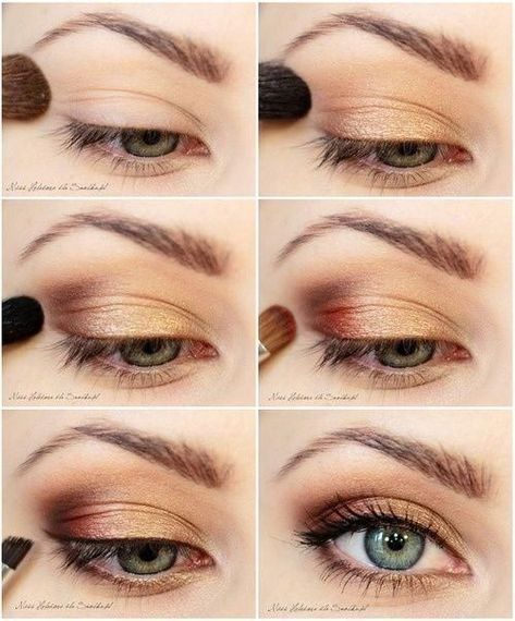 DIY Bronze Eye Makeup Tutorial Pictures, Photos, and Images for ... Bronzed Makeup Tutorial, Winter Eye Makeup, Make Up Mata, Natural Eye Makeup Tutorial, Mekap Mata, Fall Makeup Tutorial, Eyeliner Tips, Best Natural Makeup, Bronze Makeup