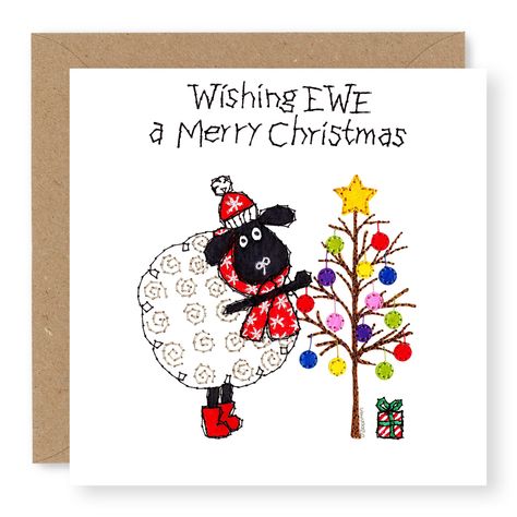 Carton Texture, Hanging Baubles, Sheep Christmas, Christmas Sheep, Sheep Cards, Christmas Card Funny, Felted Christmas, Freehand Machine Embroidery, Watercolour Design