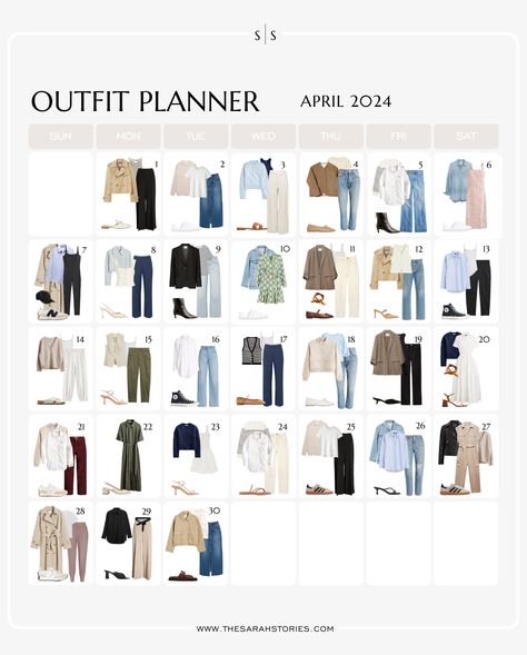 Explore April's 2024 outfit planner to uncover curated styles and weekly updates. Navigate Spring fashion trends and explore versatile wardrobe options. April 2024 Outfits, April Outfits 2024, April Outfits, Summer Sports Outfits, Outfit Calendar, Outfit Of The Week, Outfit Planning, Outfit Planner, Summer Style Guide