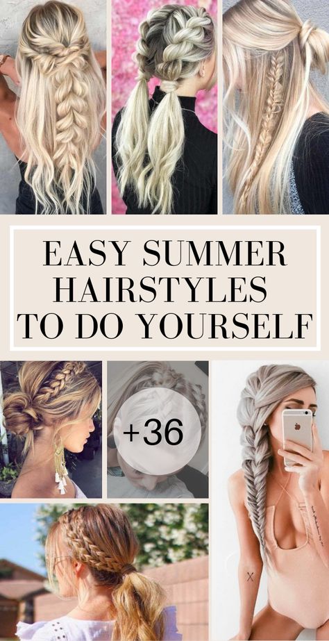 Easy Summer Hairstyles To Do Yourself #easyhairstyles #summerhairstyles #summerhair #glaminati Country Concert Hairstyles Long, Summer Concert Hairstyles, Easy Summer Hairstyles For Medium Hair, Simple Long Hair Hairstyles, Simple Summer Hairstyles, Hairstyles To Do Yourself, Super Easy Hairstyles, Mom Cut, Beach Hairstyles For Long Hair