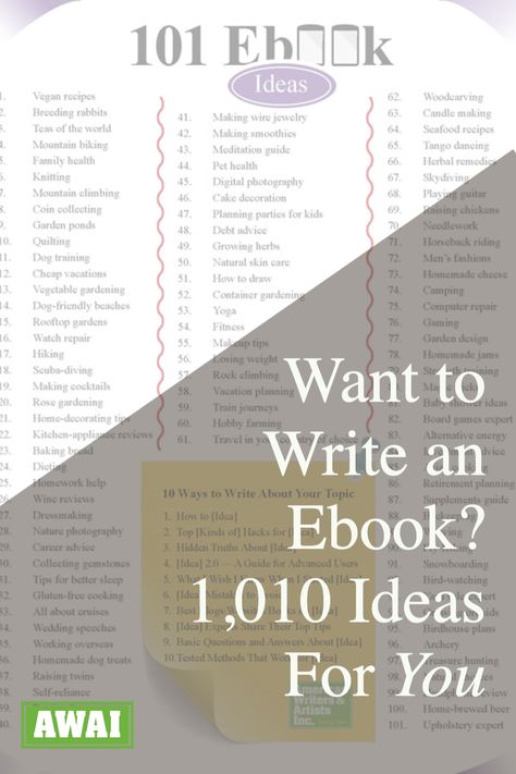 So you're going to write an ebook, but have no idea what to write about. Learn how to find your ideal ebook topic. #awai #ebooks #ebookideas #freelancewriting Book Writing Topic Ideas, How To Write Ebook, Ebook Writing Ideas, Ebook Content Ideas, How To Make Ebook, How To Create Ebook, How To Write An Ebook Step By Step, Ebook Topics Ideas, How To Write An Ebook