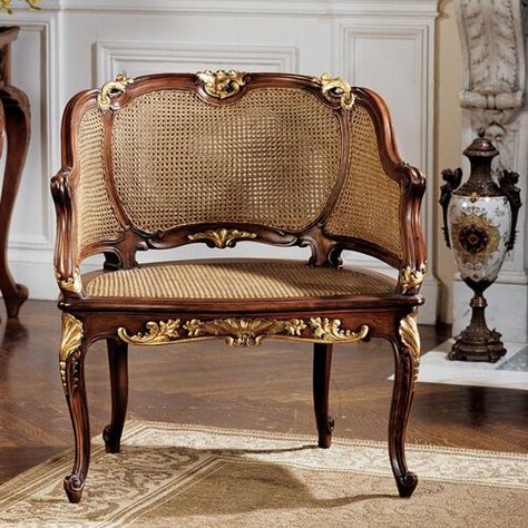 Louis Xv Armchair, French Arm Chair, Table Farmhouse, Rattan Armchair, French Chairs, Design Toscano, Rattan Chair, Steel Furniture, French Furniture