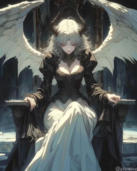 𝖂𝖎𝖓𝖌𝖊𝖉 𝕼𝖚𝖊𝖊𝖓 AI Generated | Gerado por IA | Midjourney #ai #midjourney #animestyle #angel #demon #anjo #demon #darkfantasy Anime Winged Woman, Demon Queen Anime, Female Angel Art, Anime Angel Female, Angel Girl Art, Angelic Anime, Demon With Wings, Character Art Female, Bad Angel