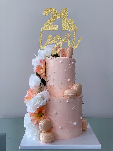 2 Tier Sweet 16 Birthday Cake Pink, 21st Birthday Cake 2 Tier, 2 Tier 21st Birthday Cake, 2 Tier Pink Cake, 18th Birthday Cake For Girls, Big Birthday Cake, Modern Birthday Cakes, Mums Birthday, Tiered Cakes Birthday