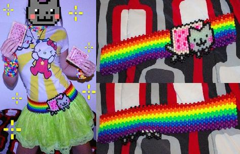 Kandi Kid Outfit, Kandi Belt, Kid Core Outfits, Scene Kandi, Kandi Cuff Patterns, Kandi Necklace, Kandi Inspo, Diy Kandi Bracelets, Diy Kandi