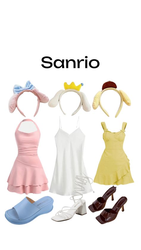 Sanrio Group Halloween Costumes  #fashion #holloween #outfits Halloween Costumes Fashion, Fun Halloween Outfits, Sanrio Outfits, Trio Costumes, Halloween Duos, Friend Costumes, Matching Halloween Costumes, Bff Halloween Costumes, Trio Halloween Costumes