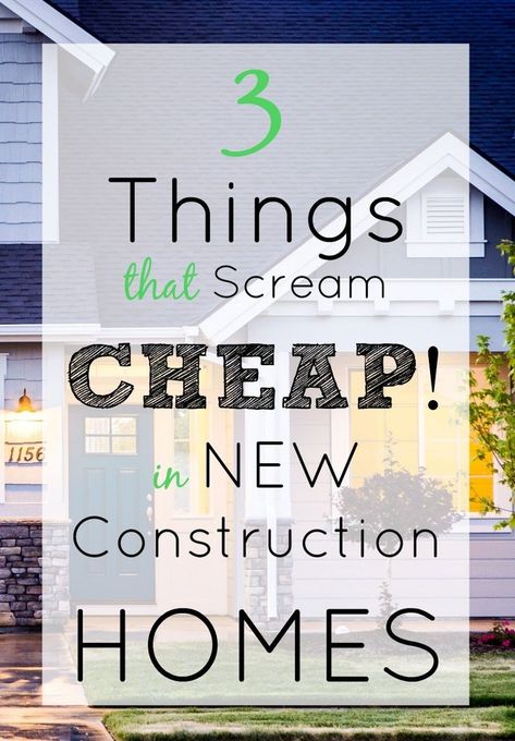 When looking at new construction homes, here are three cheap things you should avoid: builder-grade cabinetry, tub/shower surrounds and hollow core doors. www.maisonmass.com Dream Home Features Ideas, Cleaning New Construction Home, Builder Upgrades You Should Do, Customizing Builder Grade Home, Builder Grade Home Upgrades, Spec Home Upgrades, Builder Grade Upgrades, New Construction Must Haves, New Construction Home Ideas