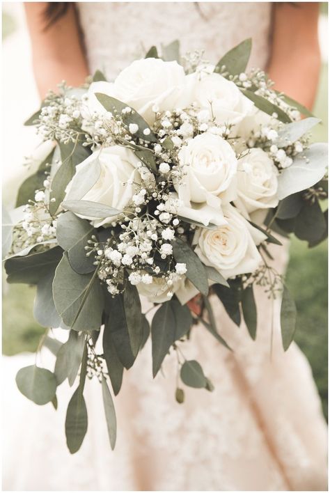 Whimsical Wedding Inspiration, Southern Wedding Inspiration, White Rose Bouquet, White Roses Wedding, White Bridal Bouquet, White Wedding Bouquets, Future Mrs, White Bouquet, Southern Wedding