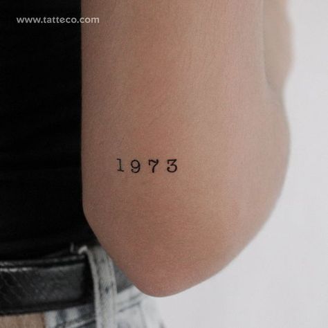 1973 Temporary Tattoo - Set of 3 Fonts for tattoos #fontsfortattoos tattoo #tatt Font Numbers Tattoo, 1973 Tattoo, Date Of Birth Tattoos Ideas Fonts, Name Tattoos On Neck, Roman Numbers Tattoo, Tattoo Font Styles, Number Tattoo Fonts, Fonts For Tattoos, Tattoos Fonts