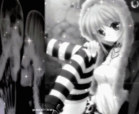 Anime, Black, Aesthetic Archive, Black And White Grunge, White Grunge, We Heart It, Gif, Lost, Black And White