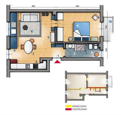 B & B, Mini Case, Brand Identity, Small Spaces, House Plans, Floor Plans, Illustrator, Loft, Villa