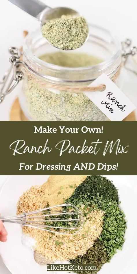 Make Ranch Seasoning, Diy Ranch Dressing, How To Make Ranch, Homemade Ranch Dressing Mix, Hidden Valley Ranch, Family Fresh Meals, Homemade Ranch Dressing, Ranch Dressing Mix, Homemade Ranch