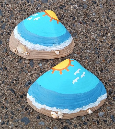 Shell Painting Ideas Easy, Seashell Painting Ideas Easy, Sea Shell Painting Ideas, Seashell Painting Ideas, Painting Seashells Ideas, Shell Painting Ideas, Paint Seashells, Shells Painting, Florida Crafts