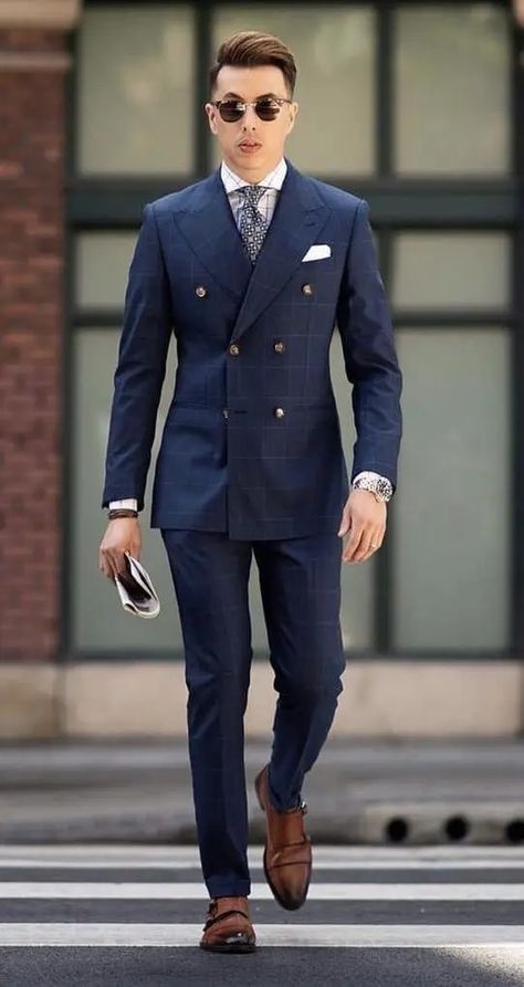 Double-Breasted Suit: Everything You Should Know About it Italian Style Men Suits, Navy Blue Double Breasted Suit Men Wedding, Double Brest Suit Men Wedding, Doublebreast Suit Men, Double Breasted Suit Men Classy, Work Suits Men, Italian Suits For Men, Double Breasted Suit Men Wedding, Mens Double Breasted Suit