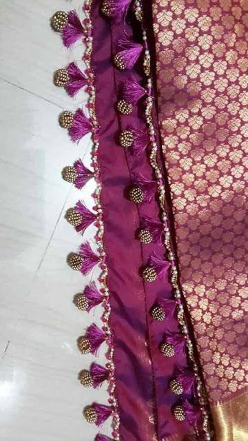 Beads saree tassels Haute Couture, Couture, Crochet Saree, Tassels Saree, Saree Kuchu New Designs, Saree Pallu, Designer Tassels, Kuchu Designs, Saree Tassels Designs