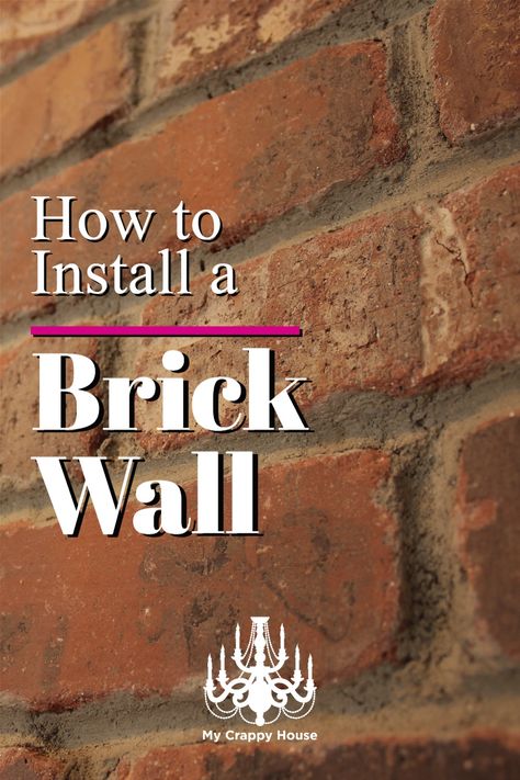 Nothing warms a space like a brick wall. Don't have one? Make one! Click through to see how I installed a real brick wall in my home. You can DIY this! How To Make A Brick Wall, Building A Brick Wall, Brick Accent Wall, Brick Interior Wall, Red Brick Wall, Brick In The Wall, A Brick Wall, Brick Veneer, Wall Exterior