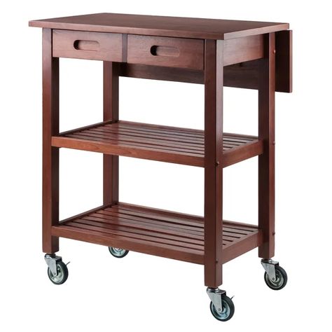 Jonathan Kitchen Cart Kitchen Utility Cart, Rolling Kitchen Cart, Wooden Cart, Slatted Shelves, Walnut Kitchen, Rolling Kitchen Island, Solid Wood Kitchens, Kitchen Island Cart, Kitchen Trolley