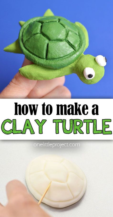 Clay Turtle Easy, Molding Clay Ideas For Kids, Small Polymer Clay Ideas, Turtle Clay Sculpture, Clay Projects Kids, Clay Craft Ideas, Polymer Clay Turtle, Turtle Craft, Clay Activity