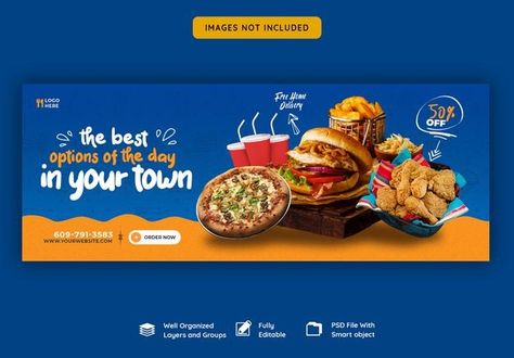 Facebook Cover Design, Skin Quotes, Food Banner, Facebook Cover Template, Food Menu Design, Facebook Design, Timeline Cover, Banner Ads Design, Facebook Banner