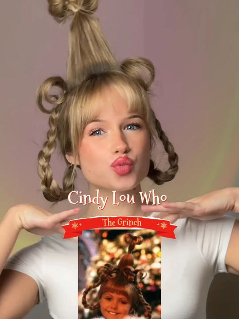 CINDY LOU WHO HAIRSTYLE | Video published by brianabappert | Lemon8 Cindy Lou Costume Diy, Cindi Loo Hoo Hair, Hooville Hair Ideas, Cindy Lou Hair How To Do, Cindy Lou Hair Tutorial, How To Do Cindy Lou Who Hair For Kids, Cindy Loo Hoo Hair, Cindy Lue Who Hair, Diy Cindy Lou Who Costume Adult