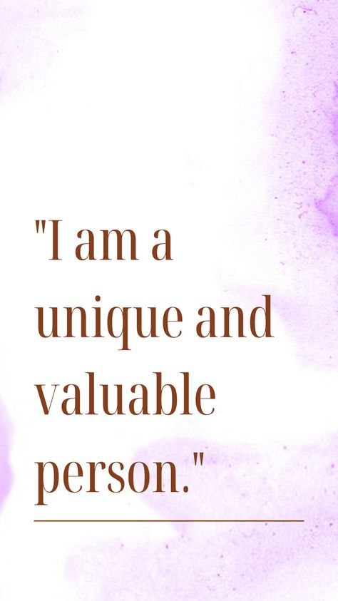 Affirmation: I am a unique and valuable person. Embrace your uniqueness, recognize your value, and celebrate the special qualities that make you who you are. 🌟 #UniquePerson #SelfValue Value Affirmations, Belonging Affirmations, I Am Valued, I Am Valuable, Board Collage, Self Value, Vision Board Collage, Yes And Amen, Career Vision Board