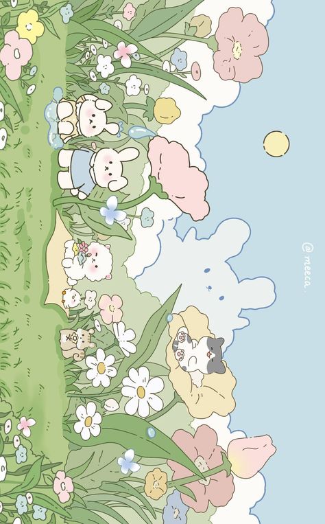 seasons aesthetic spring background pretty wallpaper ipad wallpaper iphone wallpaper aesthetic wallpapers iphone wallpaper hd wallpaper black wallpaper iphone tumblr wallpapers hd wallpaper live wallpapers aesthetics wallpapers aesthetic Cute Tablet Backgrounds, Ipad Drawing Wallpaper, Cute Green Ipad Wallpaper, Cute Kawaii Wallpapers For Laptop, Cute Illustration Wallpaper Desktop, Cute Anime Laptop Wallpaper, Sanrio Background Landscape, Ipad Wallpaper Bunny, Wallpaper Aesthetic For Tablet