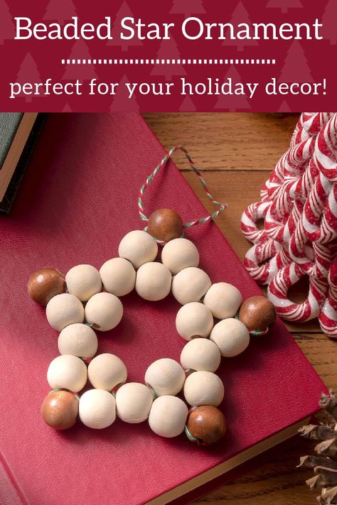 Learn how to make a beautiful beaded star ornament that will look awesome in your Christmas home! Hang on your tree, in a window, and more. Beaded Star Ornament, Beaded Tassels Diy, Beaded Star, Pinterest Crafts, Rustic Holiday Decor, Christmas Crafts For Adults, Diy Tassel, Christmas Things, Rustic Holiday