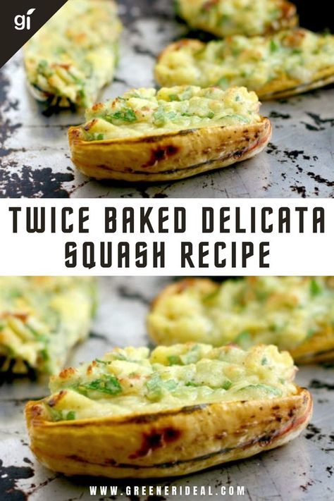 Baked Delicata Squash Recipe, Baked Delicata Squash, Squash Potatoes, Delicata Squash Recipe, Squash Boats, Winter Squash Recipes, Delicata Squash, Squash Recipe, Butternut Squash Recipes