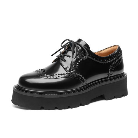 PRICES MAY VARY. 【100% Leather Oxfords】：These women's platform oxfords are crafted from 100% coated cow leather. The supple leather molds to the shape of your feet, providing a snug and personalized fit. Additionally, the soft and breathable cowhide lining and insole enhance ventilation, keeping your feet fresh throughout the day. 【Stylish & Comfortable】: Designed to meet the highest standards of style and functionality, these chunky oxford shoes for women have exquisite detailing and finishing. Chunky Oxford Shoes, Chunky Oxfords, Oxford Shoes For Women, Oxfords For Women, Platform Oxfords, Oxford Platform Shoes, Oxford Platform, Office Shoes, Leather Oxford Shoes