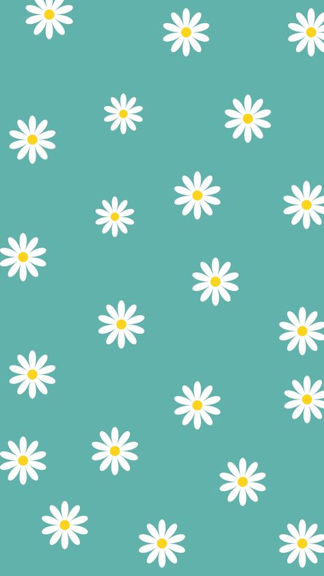 Hello Kitty Wallpaper Hd, Illustration Flower, Wallpaper Love, Phone Wallpaper Boho, Daisy Wallpaper, Wallpaper Iphone Neon, Wallpaper Doodle, Cool Backgrounds Wallpapers, Teal Wallpaper