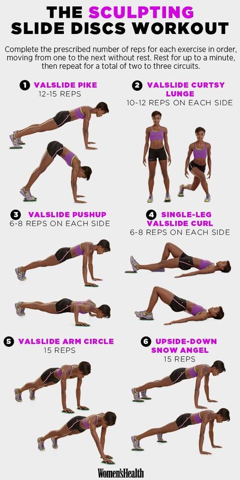 The Super-Effective Workout Tool You Can Carry with You ANYWHERE | Women's Health Magazine Slide Workout, Glider Workout, Slider Exercises, Workout Man, Womens Health Magazine, Workout For Women, Abs Challenge, Fitness Tools, Effective Workouts