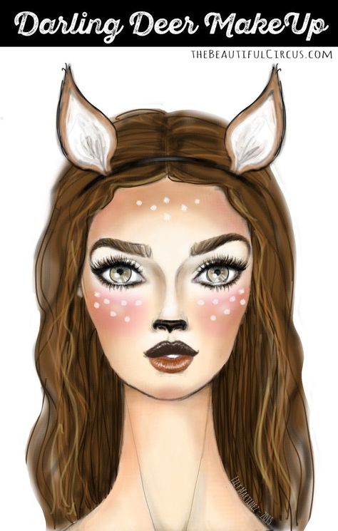 Deer Costume Makeup, Reindeer Makeup, Deer Halloween Costumes, Deer Halloween, Deer Makeup, Deer Costume, Quick Sketches, Gene False, Halloween Costumes Makeup