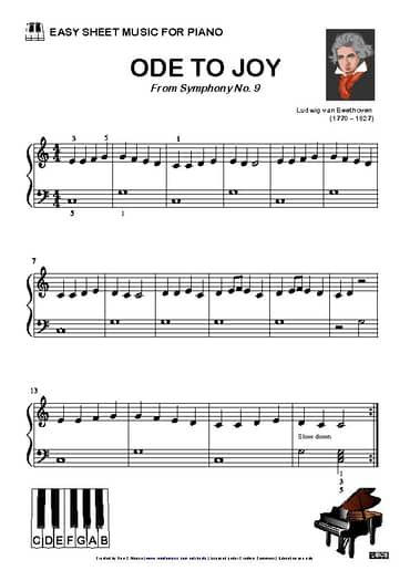 ODE TO JOY - EASY SHEET MUSIC by REMIFA Music Education | TPT Piano Sheet Music Beginners, Piano Tips, Piano Songs Sheet Music, Piano Songs For Beginners, Piano Music Easy, Beginner Piano Music, Easy Sheet Music, Clarinet Music, Clarinet Sheet Music