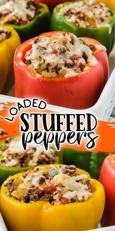 Stuffed Peppers Ground Beef, Easy Stuffed Pepper Recipe, Easy Stuffed Peppers, Bell Pepper Recipes, Beef Recipes Easy, Peppers Recipes, Beef Recipes For Dinner, Beef Dinner, Beef Dishes