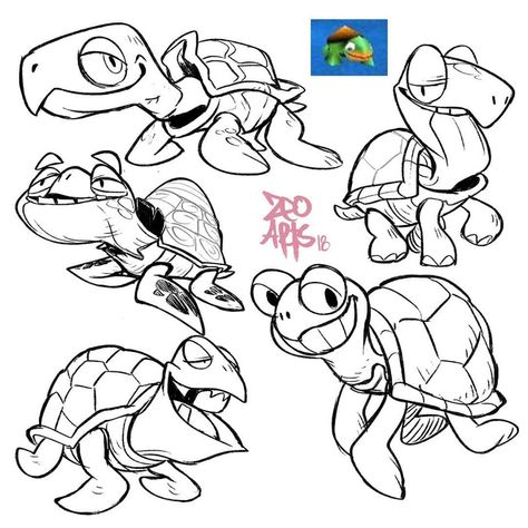 Turtle Character Design, Turtle Character, Turtle Sketch, Animal Caricature, Cartoon Turtle, Turtle Drawing, Cartoon Disney, Characters Design, Character Designer