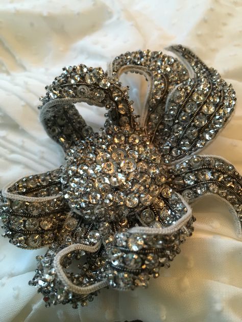 Hand beaded Swarovski brooch Swarovski Brooch, Dior Couture, Hand Beading, Dior, Crown Jewelry, Couture, Embroidery, Quick Saves