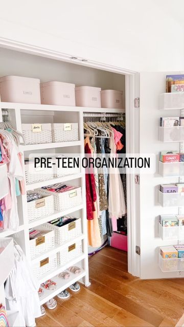 Teenage Room Organization Ideas, Teenage Room Organization, Teen Girl Organization Bedroom, Girls Closet Organization Ideas, Teenage Closet Organization, Closet Organization Ideas Teen Girl, Organizing Girls Bedroom, Preteen Room Organization Ideas, Older Teen Girl Bedroom Ideas