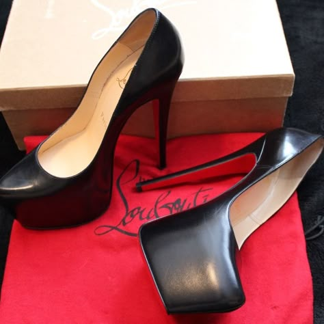 Christian Louboutin Shoes | Christian Louboutin Daffodile 160 Kid Black | Color: Black | Size: 6 Heels Louboutin, Christian Louboutin Heels Outfit, Louboutin High Heels, Girls High Heels, Platform High Heel Shoes, Beautiful High Heels, Beautiful Heels, Christian Louboutin Heels, Louboutin Heels