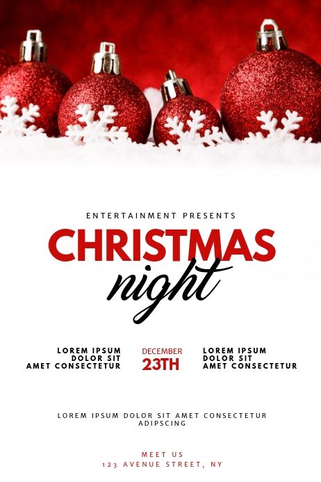 Christmas Night Event Flyer Design Template | PosterMyWall Christmas Poster Design Templates, Christmas Flyer Design Graphics, Xmas Flyer Design, Christmas Event Poster Design, Christmas Flyer Design Ideas, Christmas Flyers Ideas, Christmas Event Flyer, Christmas Event Design, Poster Christmas Design