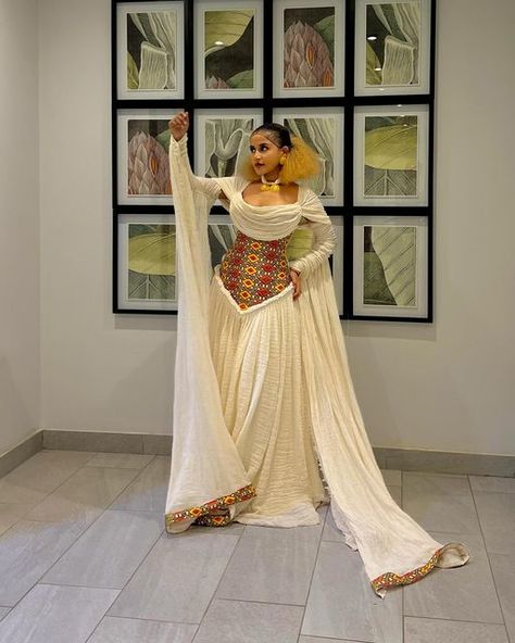 Rahel Gebremedhn teklegiorgis on Instagram: "About last night 🦅🐝 @rahela_clothing_ . @ghet_makeup_and_hair ty abiye" Habesha Libs For Men, Modern Ethiopian Dress, Ethiopia Clothing, Habesha Wedding Dress, Ethiopian Clothes, Habesha Clothes, Ethiopian Dresses, Cultural Clothes, Eritrean Dress